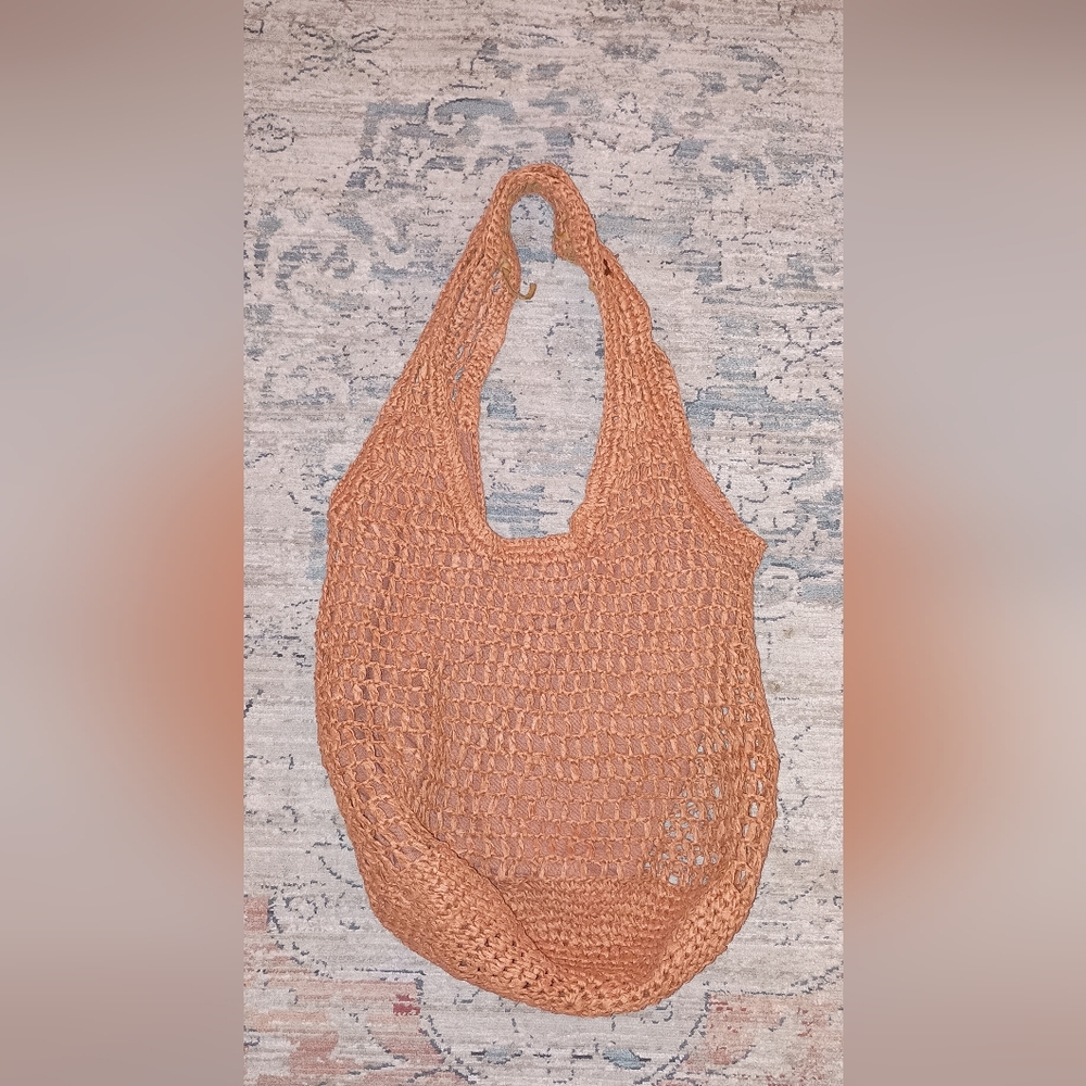 Haute Hippie Raffia Coral Color tote Bag